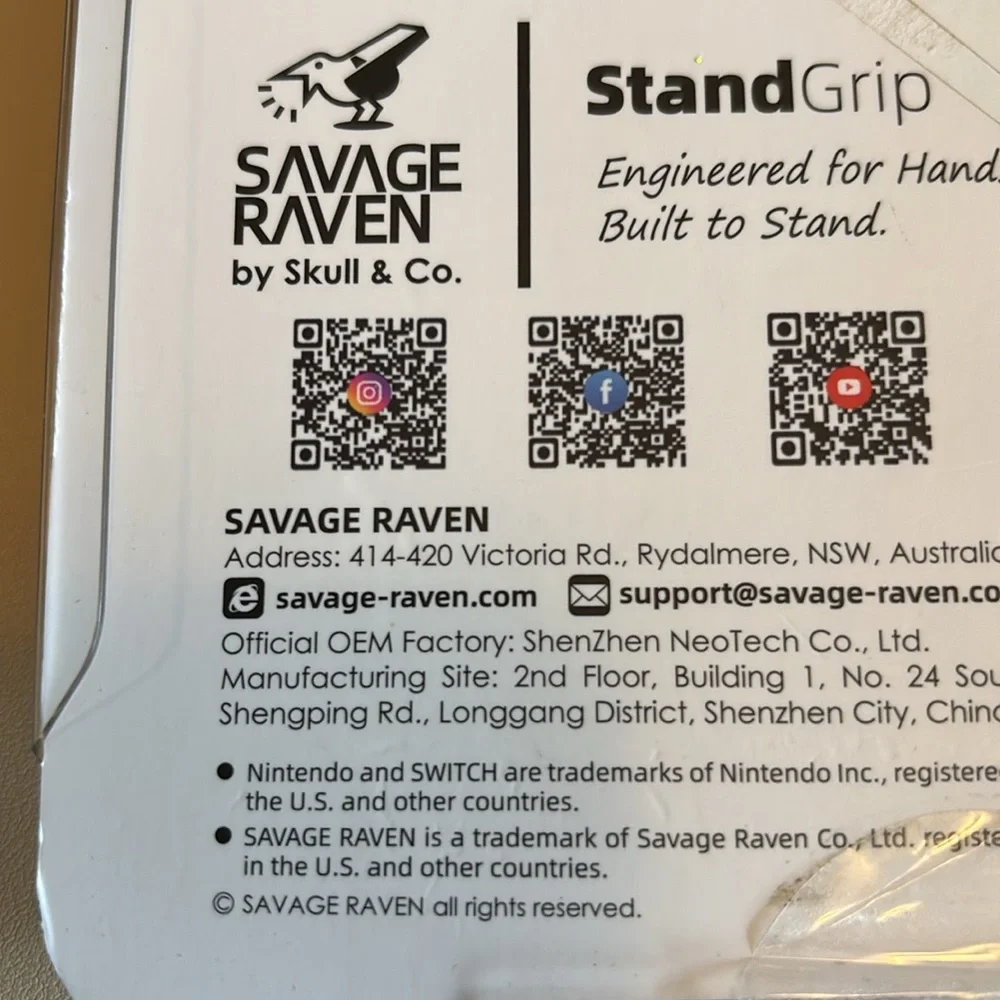 SAVAGE Raven Ergonomic Grip for Switch 2